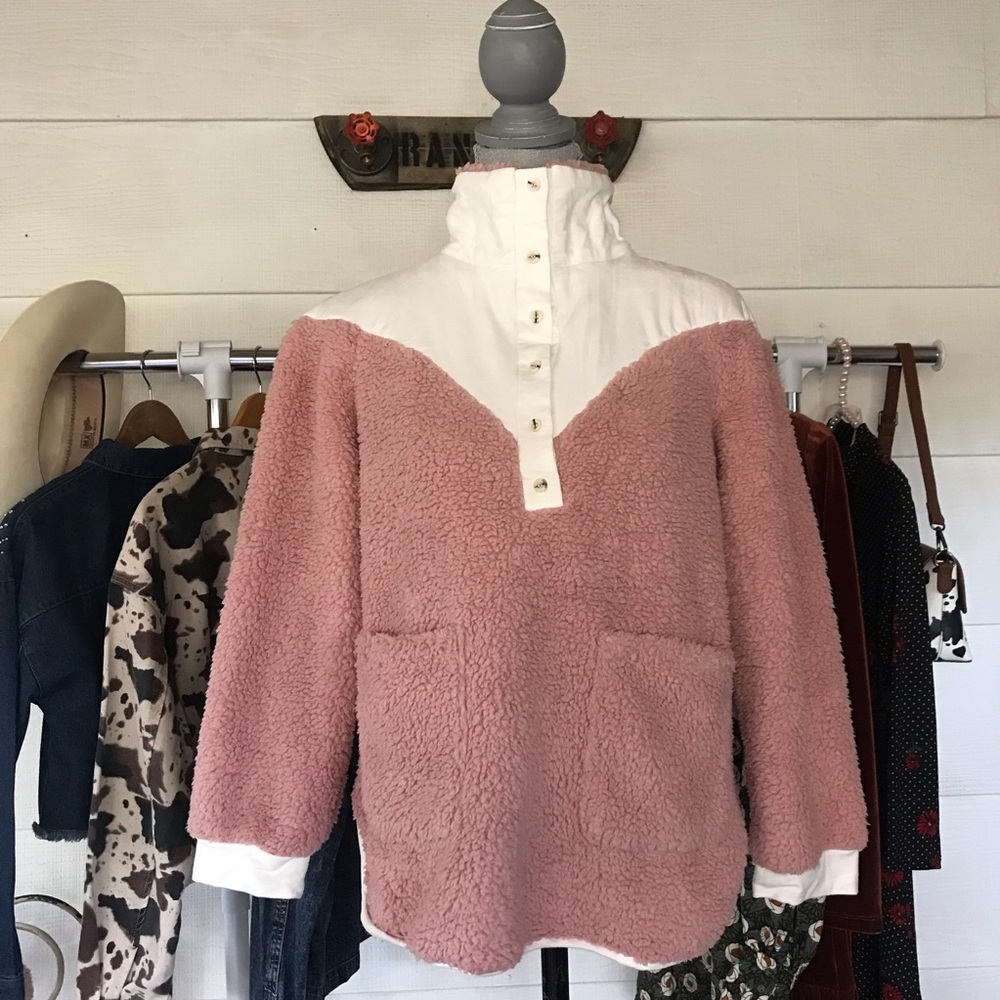 Angashion light pink turtleneck sweater women size medium